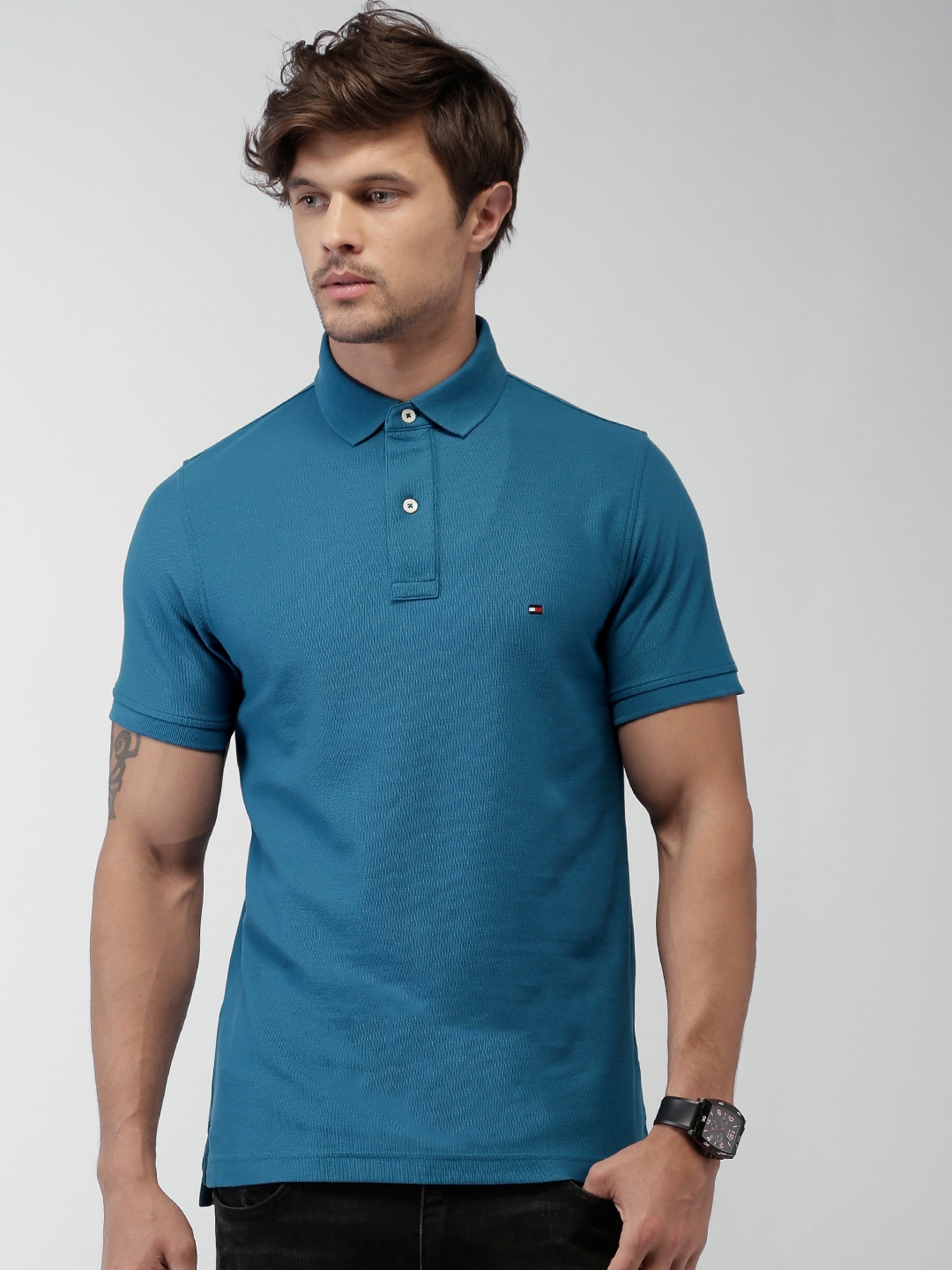 teal tommy hilfiger shirt