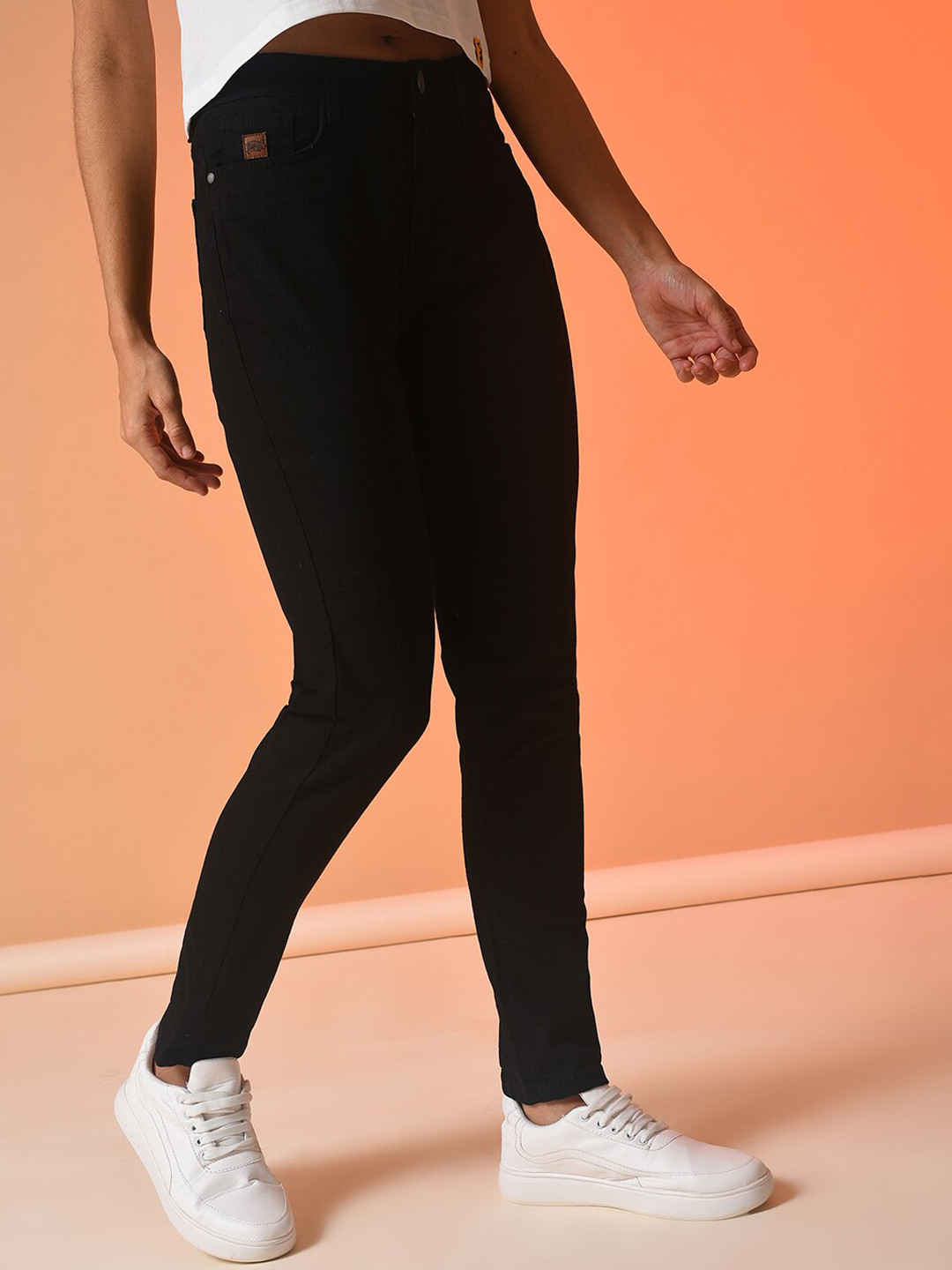 Campus Sutra Women Black Super Slim Fit Stretchable Jeans