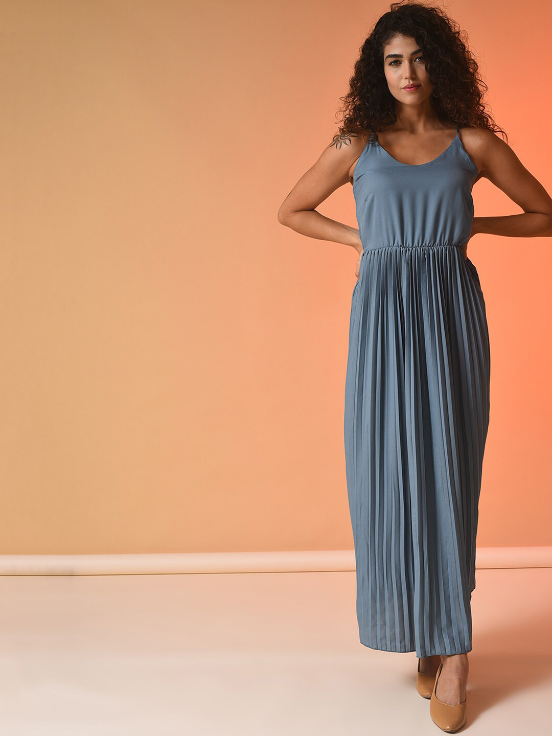 Campus Sutra Teal Maxi Dress