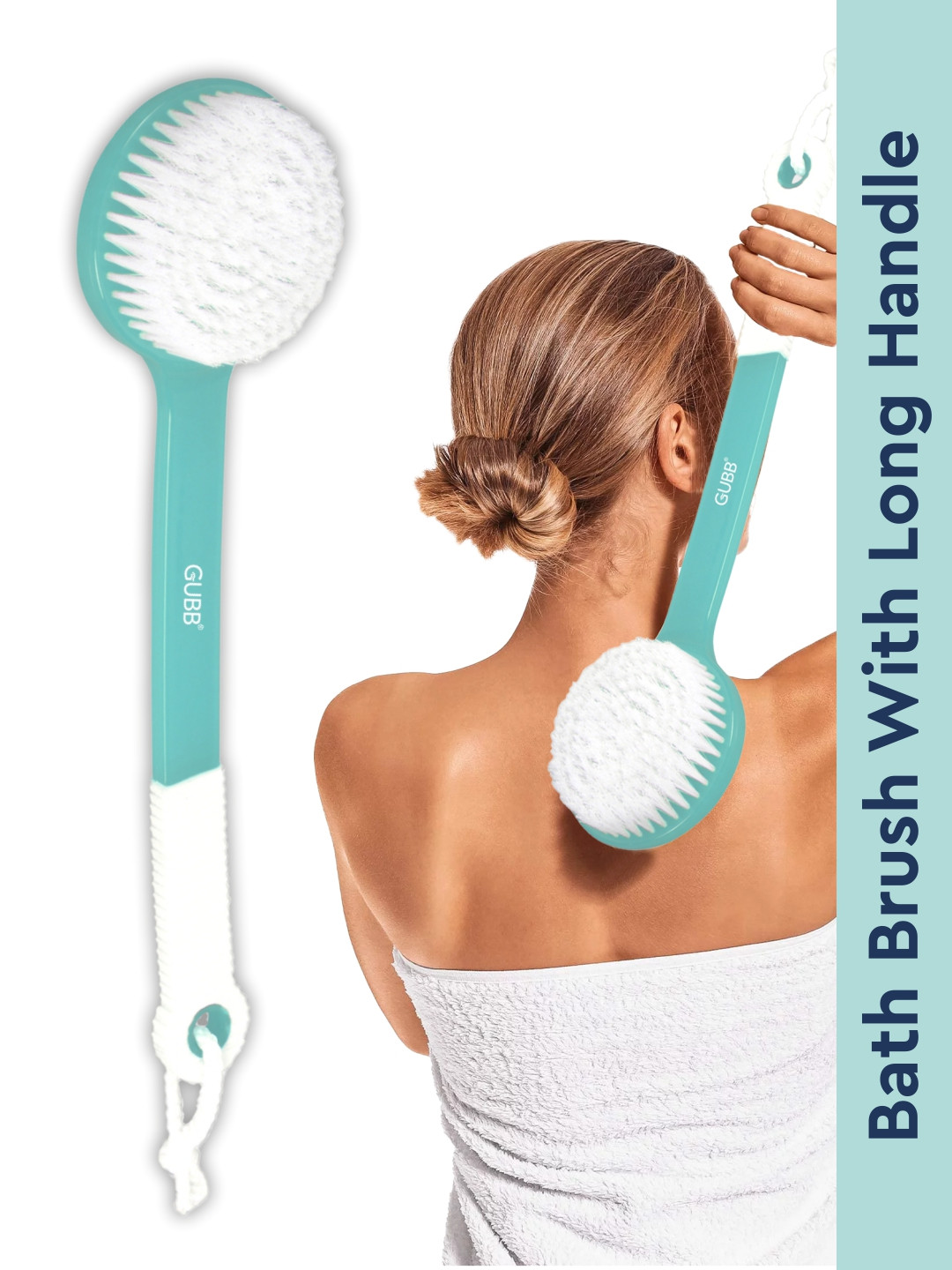 Gubb Blue Body Brush Loofah Lufa with Long Handle