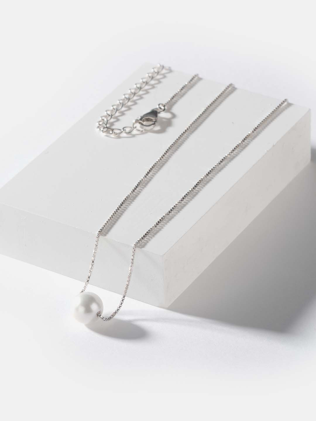 SHAYA Silver-Toned Sterling Silver Chain With Bead