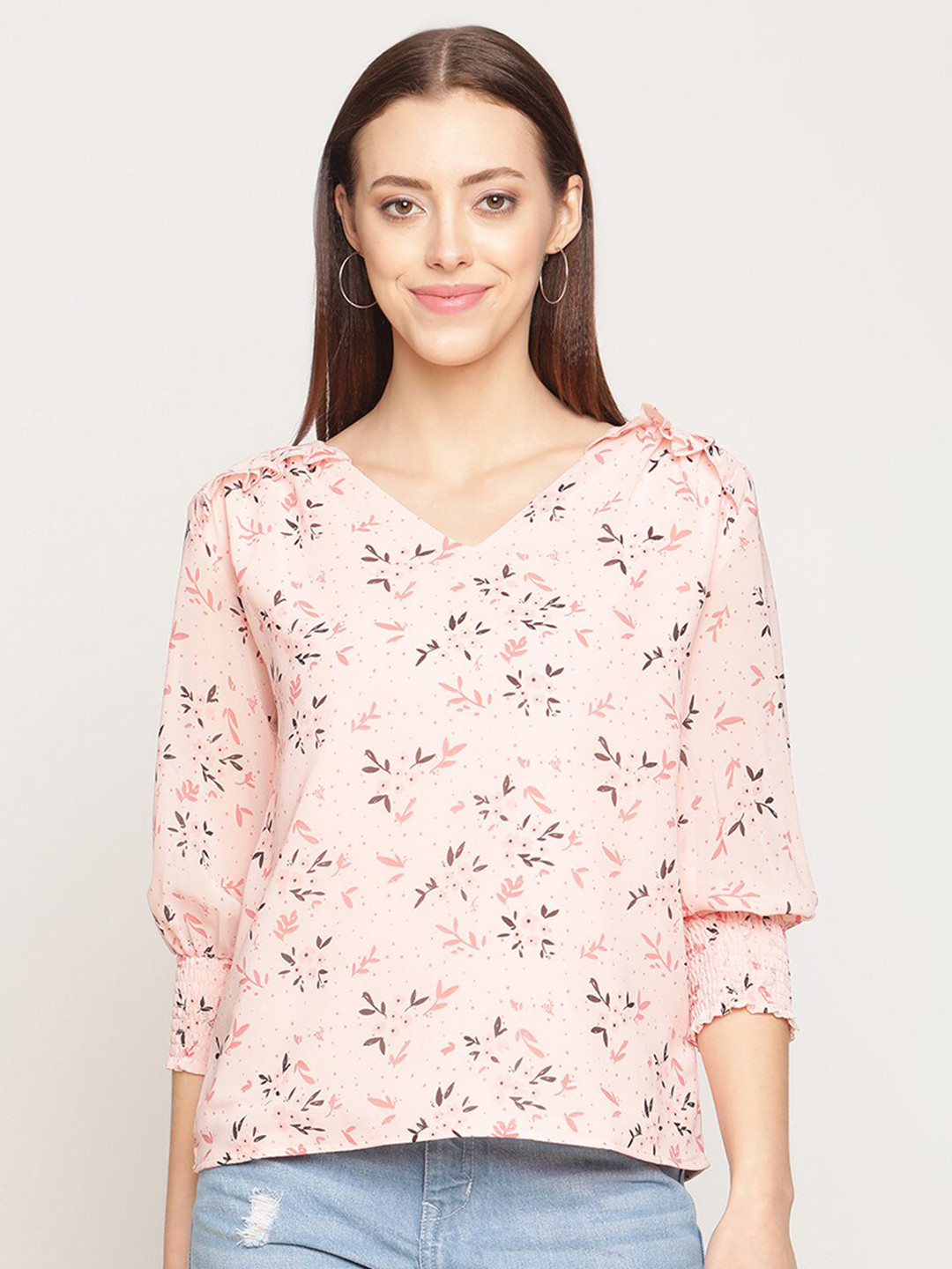 METTLE Pink Floral Print Top