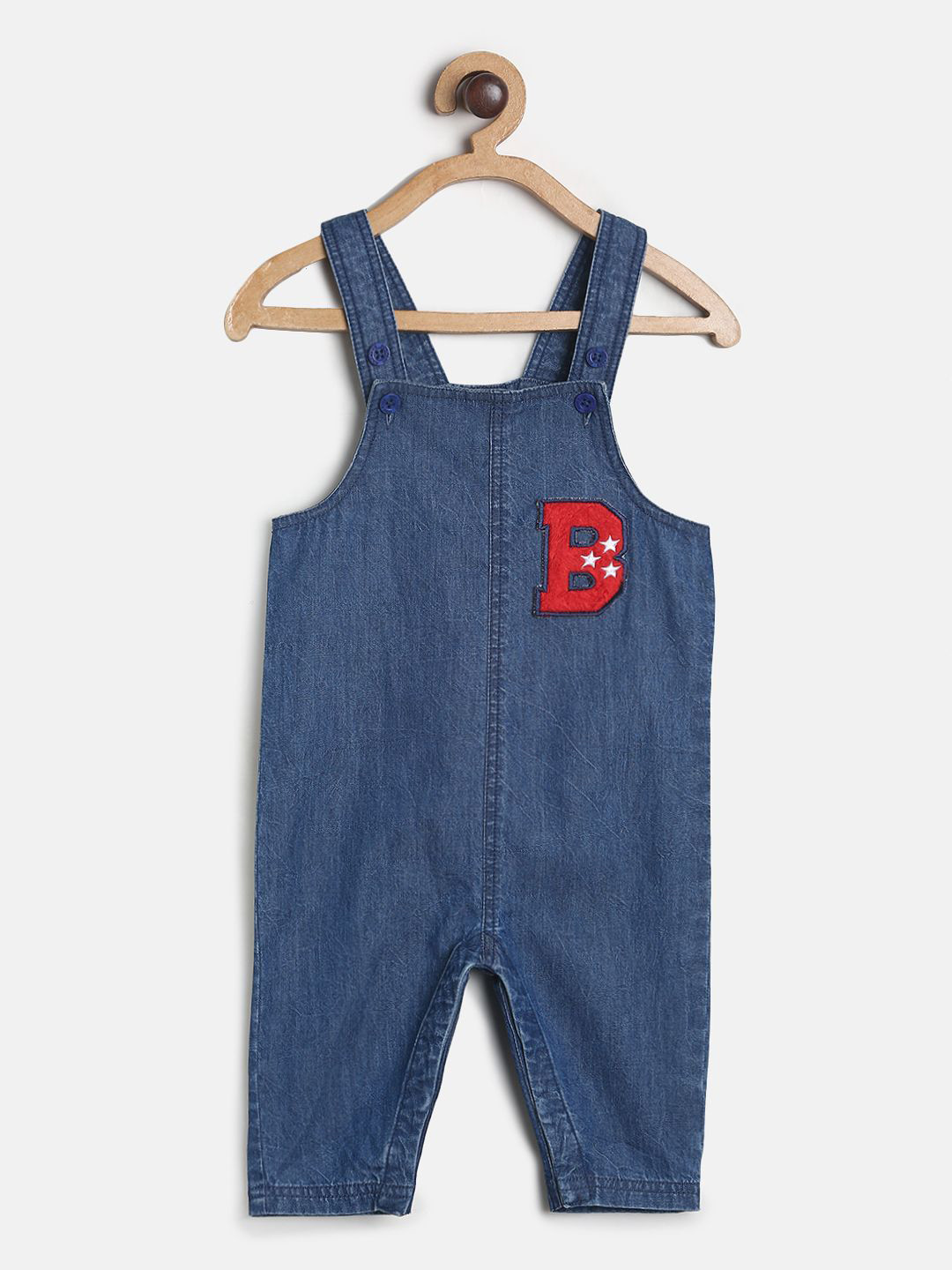 MINI KLUB Boys Blue Cotton Dungaree Set