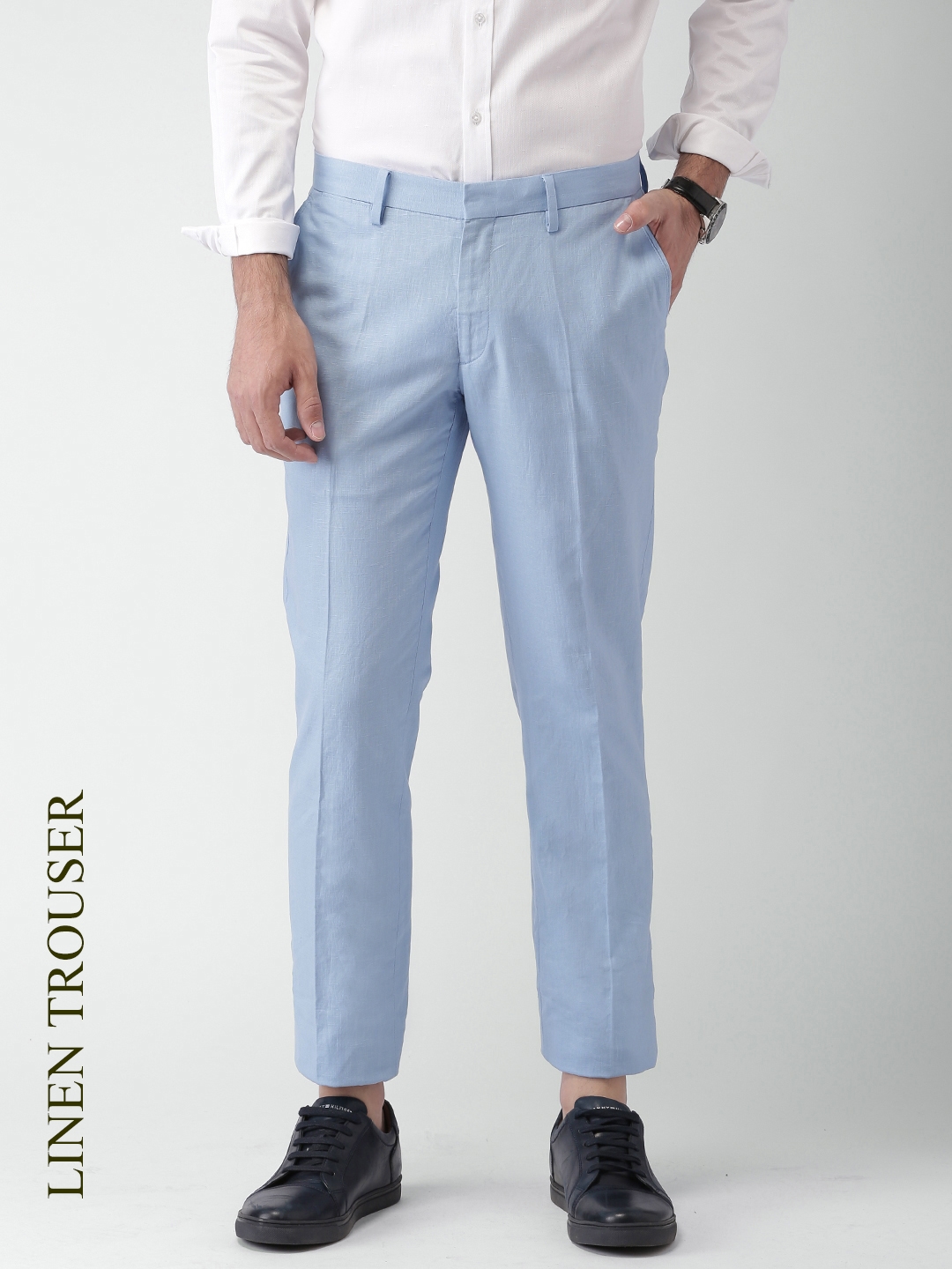 Buy Navy Blue Trousers & Pants for Men by CODE BY LIFESTYLE Online |  Ajio.com-atpcosmetics.com.vn