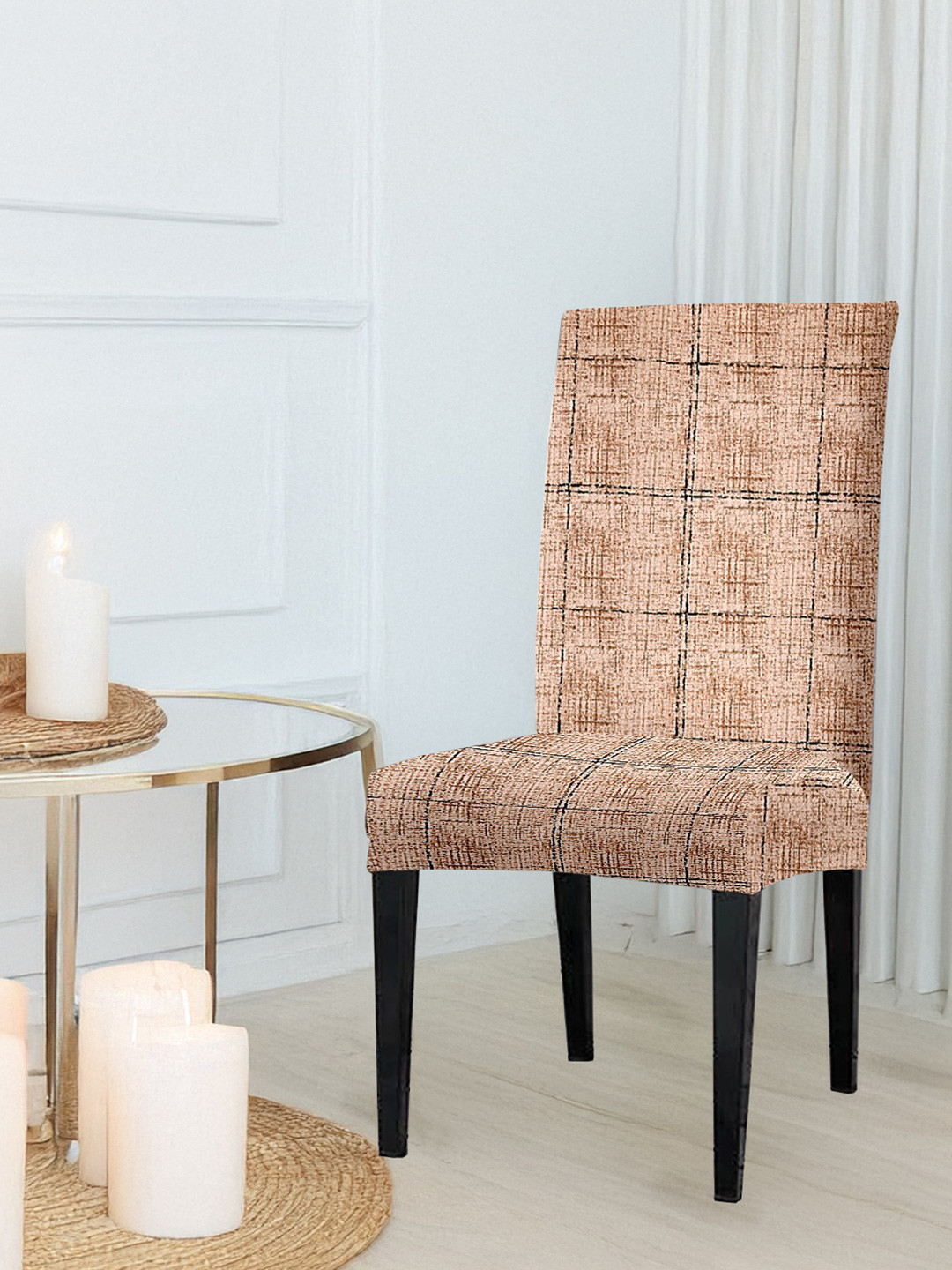 Cortina  Brown Checked Chair Cover