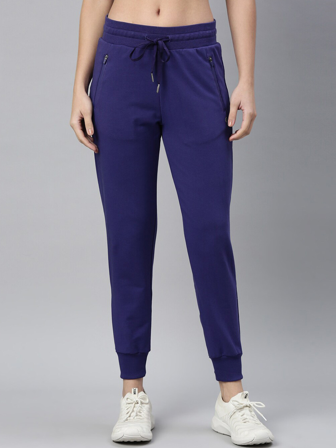 Enamor Athleisure Women Slim-Fit Antimicrobial Mid-Rise Cotton Terry Joggers
