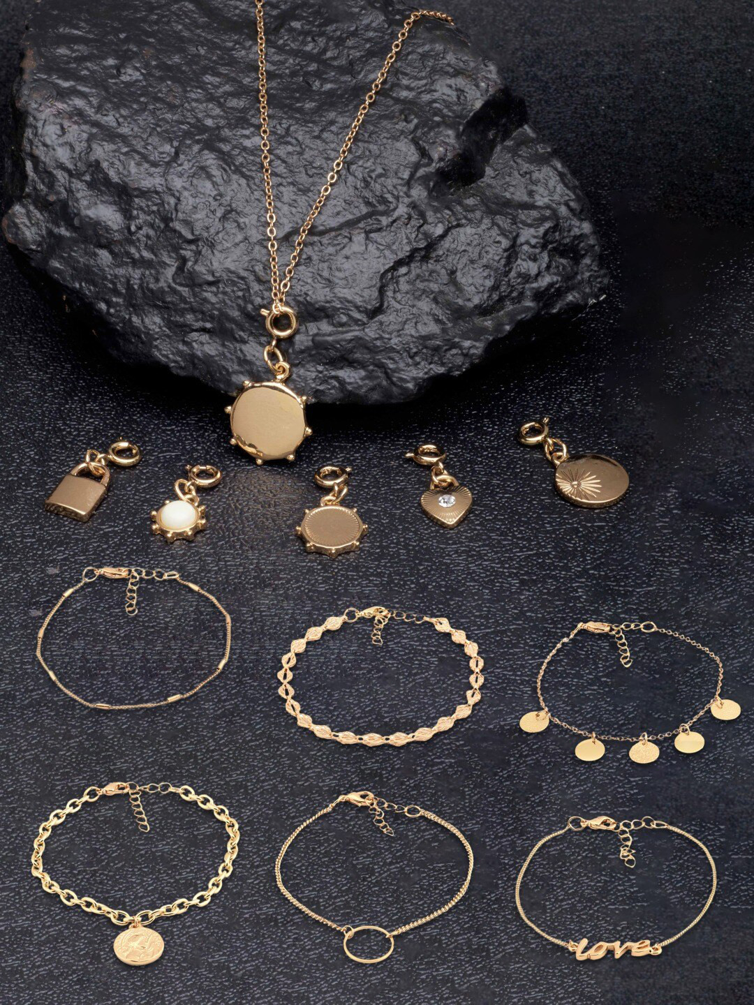 AMI 12 Pcs Gold-Plated Jewellery Set