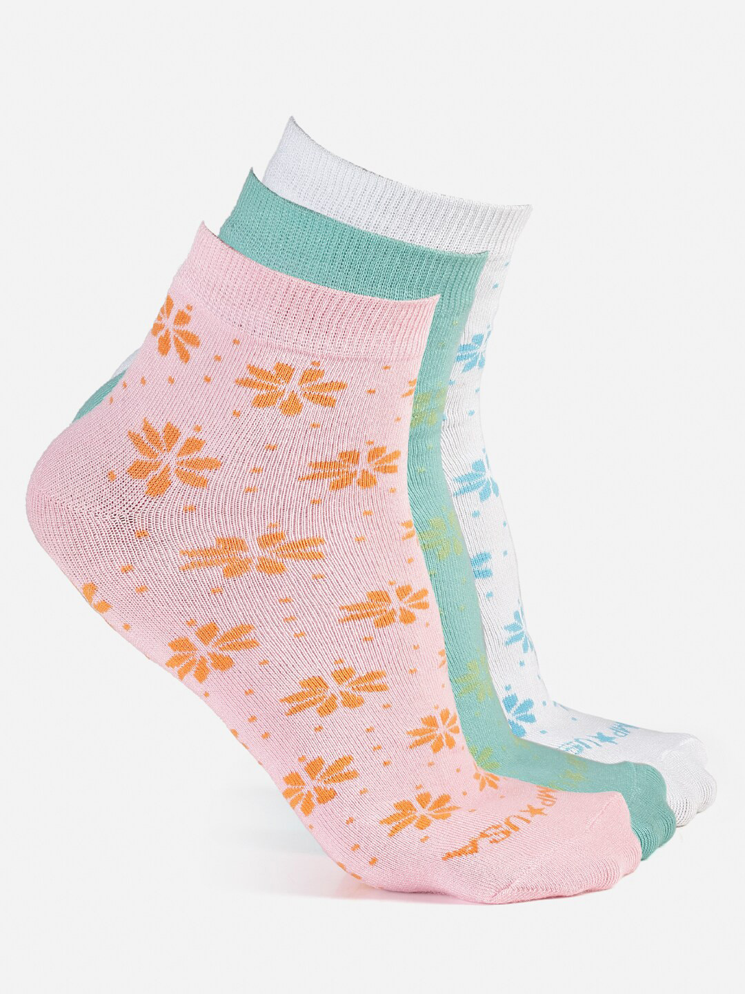 JUMP USA Pack of 3 Women Patterned Ankle Length Socks