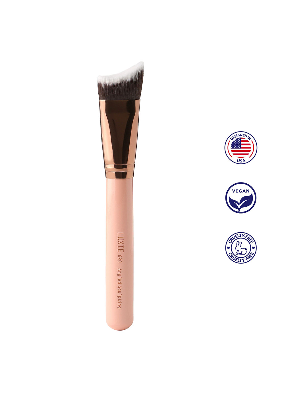 LUXIE Rose Gold Angled Sculpting Brush - 620