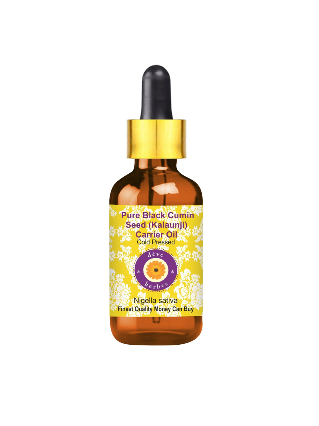 Deve Herbes Pure Black Cumin Seed Kalaunji Carrier Oil with Glass Dropper - 100ml