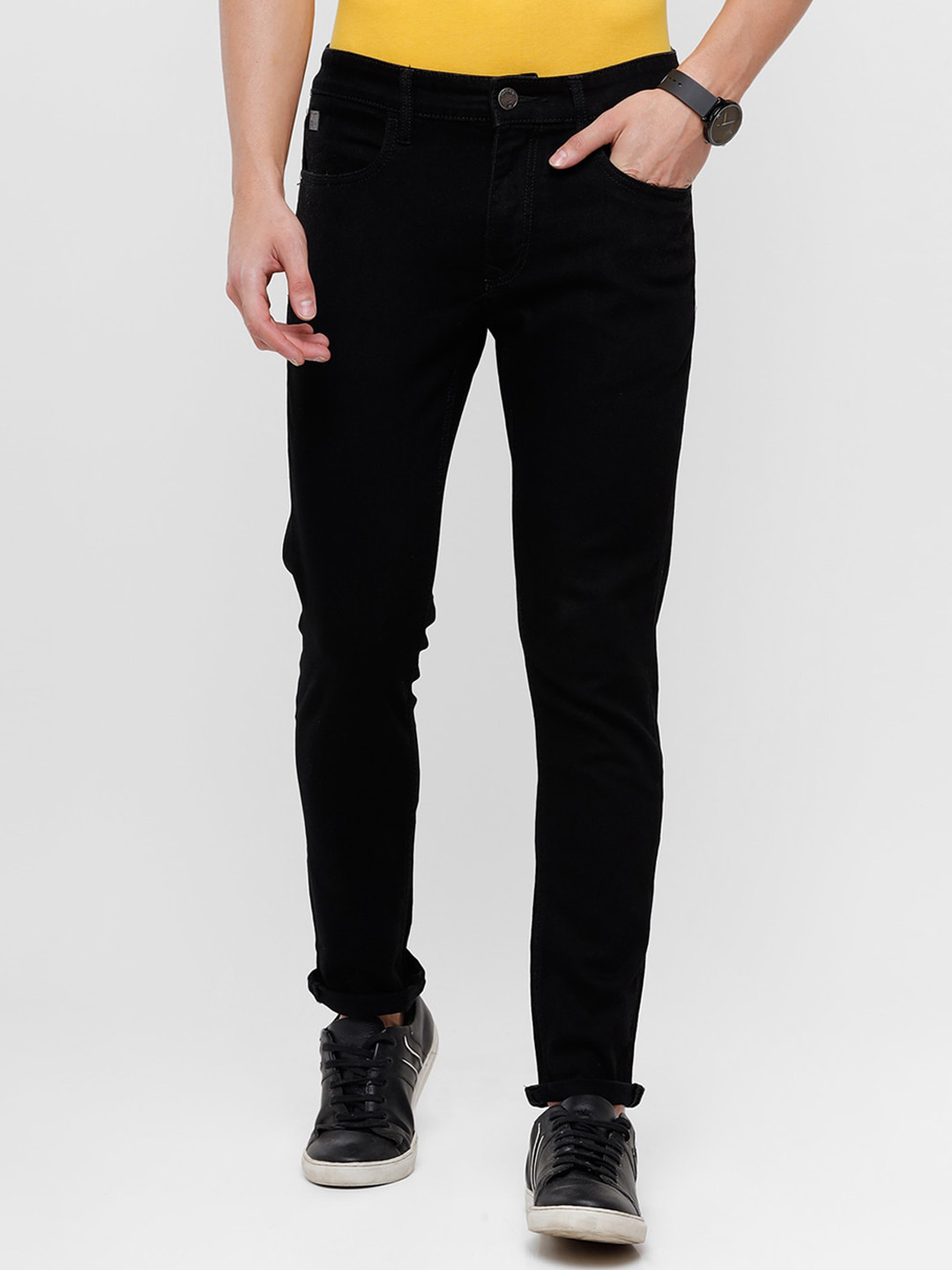WROGN Men Black Slim Fit Stretchable Jeans