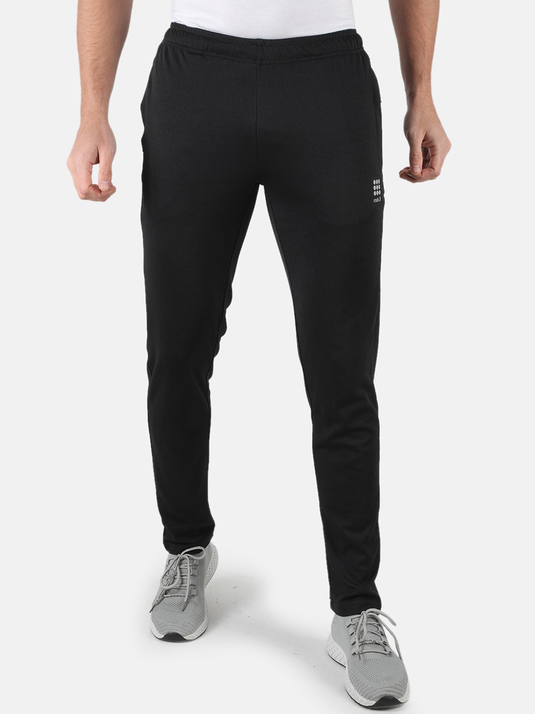 rock it Men Black Solid Regular Fit Track Pants