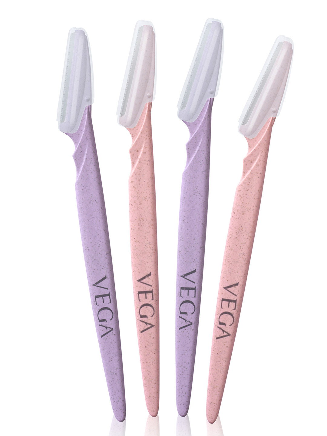 VEGA Set of 4 Smooth Eyebrow Shaper & Face Razors - ESS-04 Pink & Blue