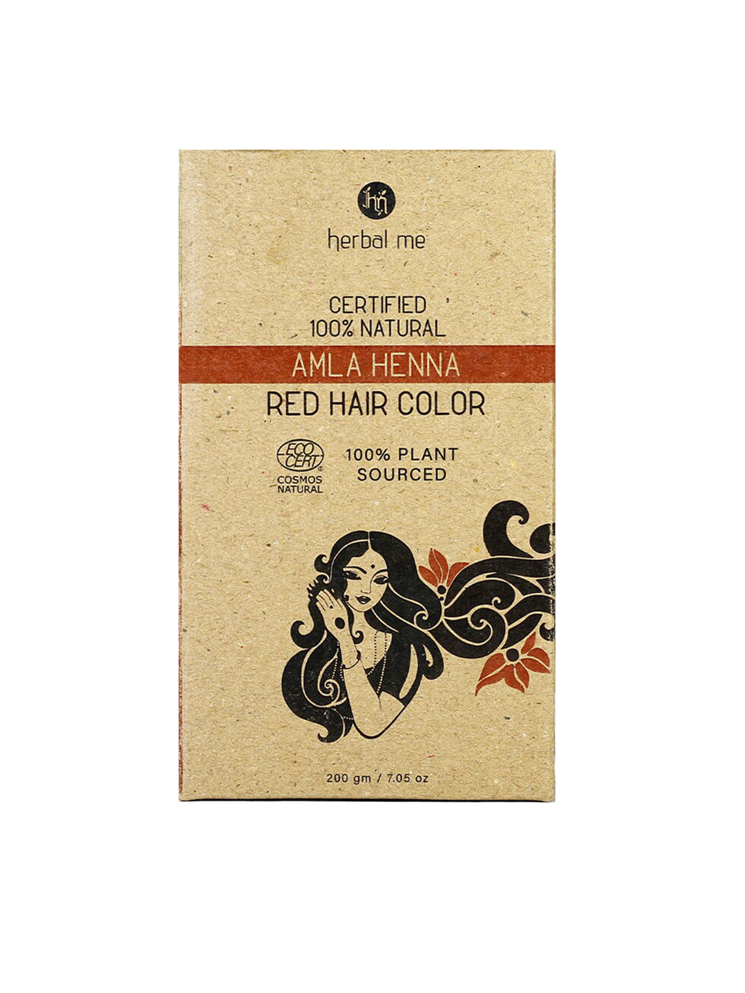 HERBAL ME Certified 100% Natural Amla Heena Hair Colour 200 g - Red