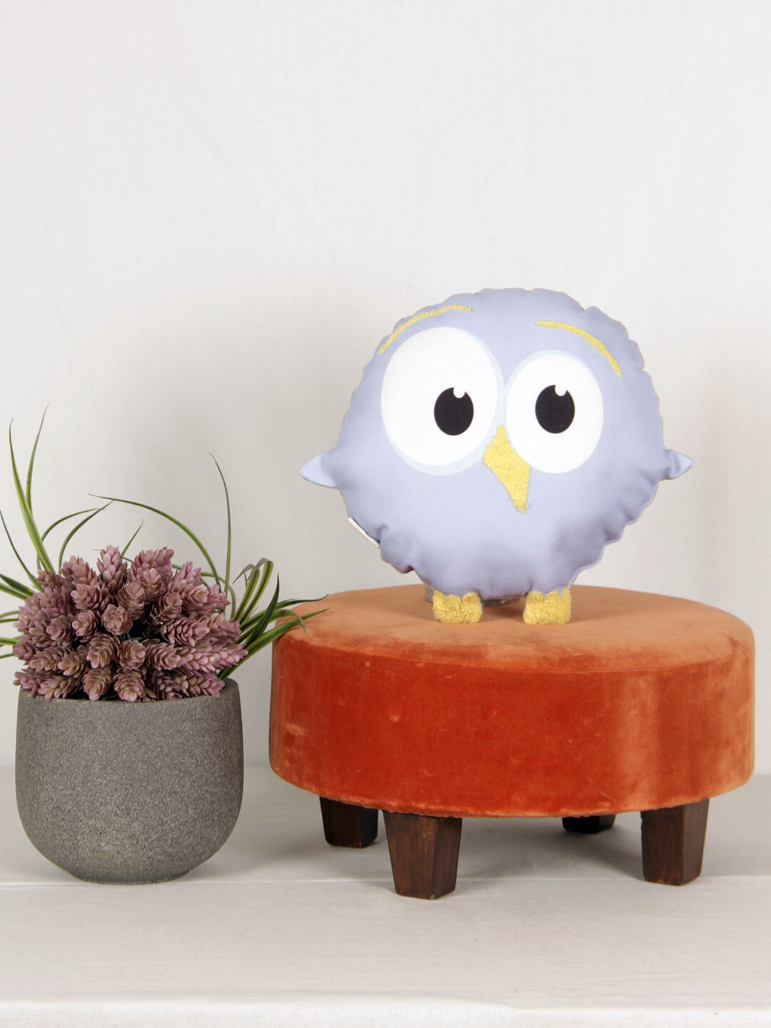 Sivya Kids Blue & Yellow Printed Bird Chirp Shape Cushion