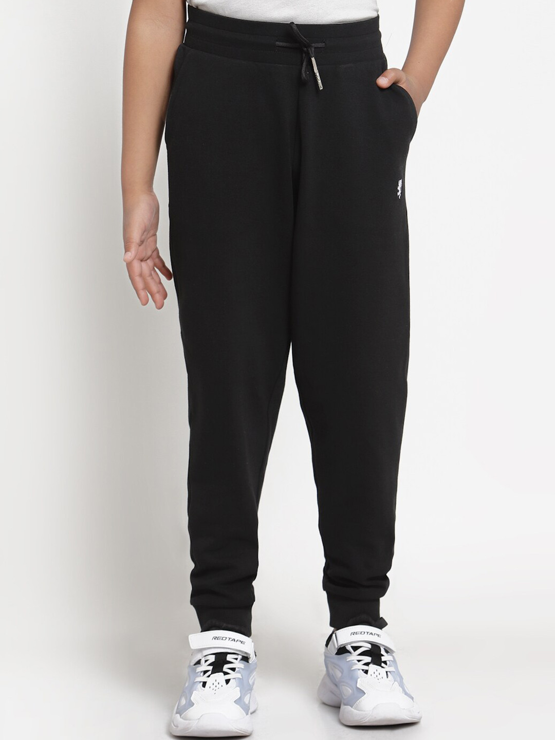 Red Tape Boys Black Solid Joggers