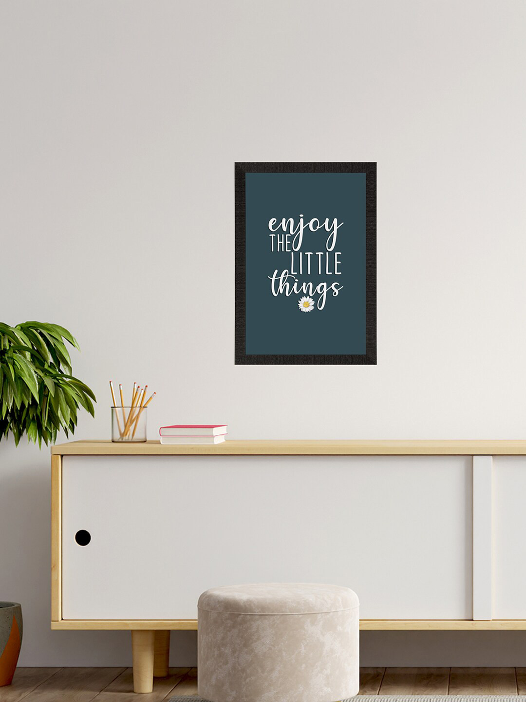 eCraftIndia Quotes Green Wall Dining Room Rectangle Paintings Wall Art -13.78 x 9.84In