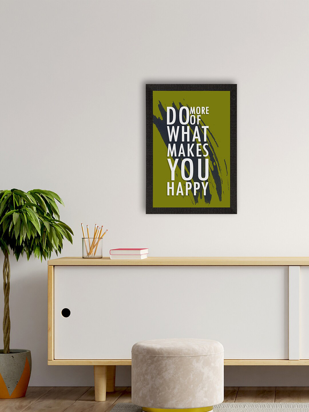 eCraftIndia Green & White Motivational Quote UV Art Wall Painting