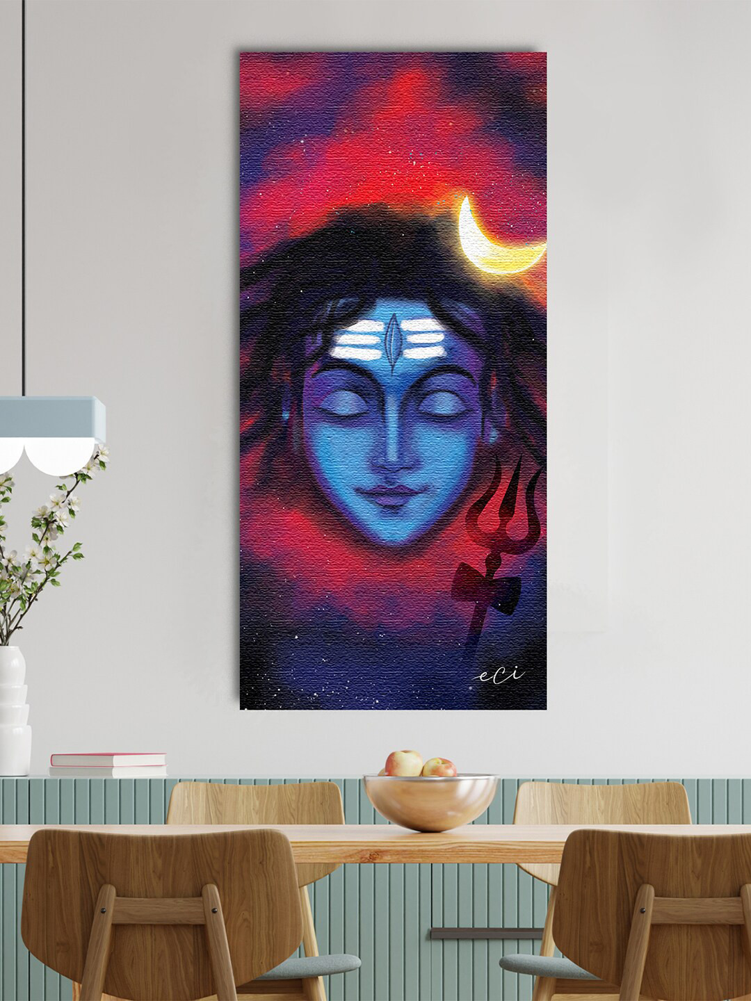 eCraftIndia Multicoloured Lord Shiva face Wall Painting