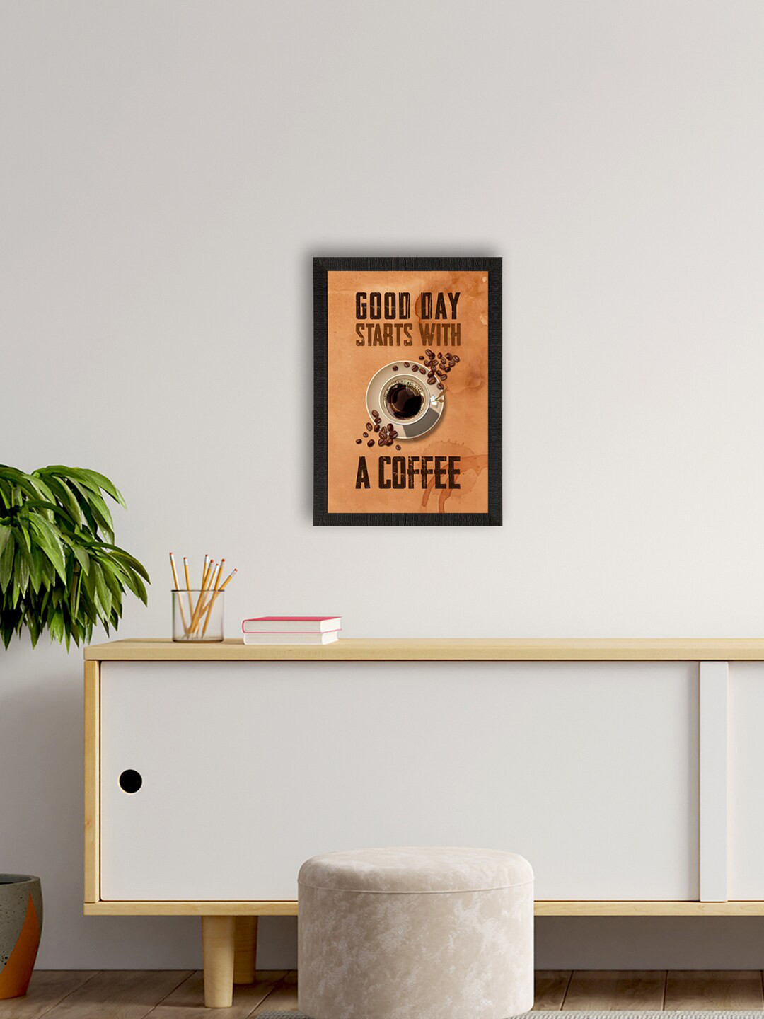 eCraftIndia Rust & Black Motivational Quotes Satin Matt Texture UV Wall Art Painting