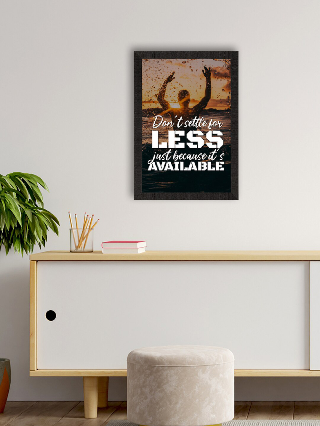 eCraftIndia Multi-Coloured Motivational Quotes Printed Framed Wall Art