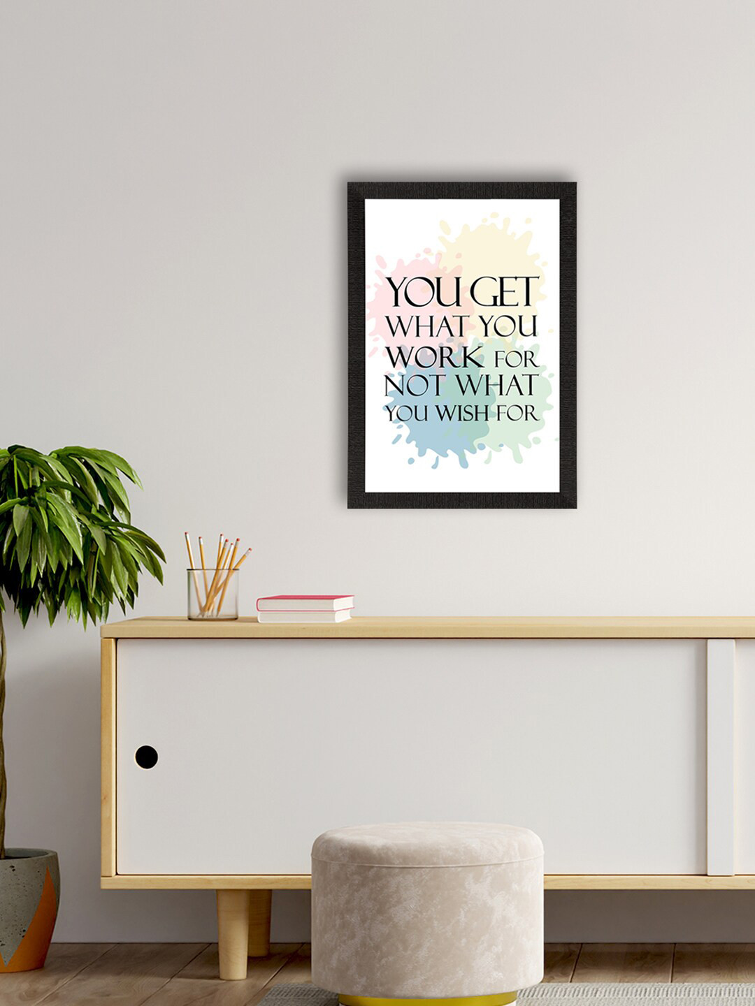 eCraftIndia You Get What You Work Paper Wall Rectangle Paintings Wall Art - 14 x 20 In