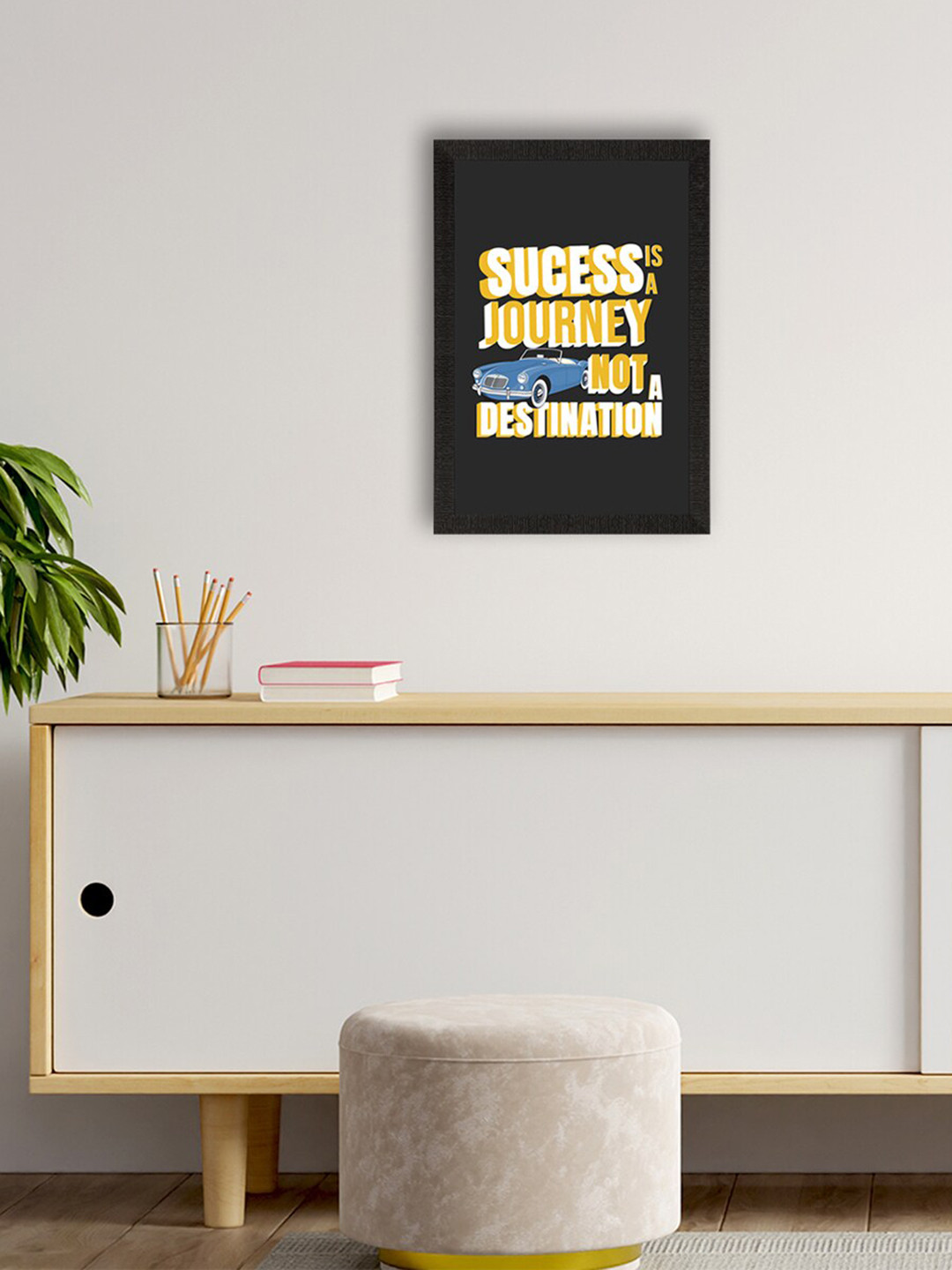 eCraftIndia Success is a Journey Paper Wall Rectangle Paintings Wall Art -14 x 10In