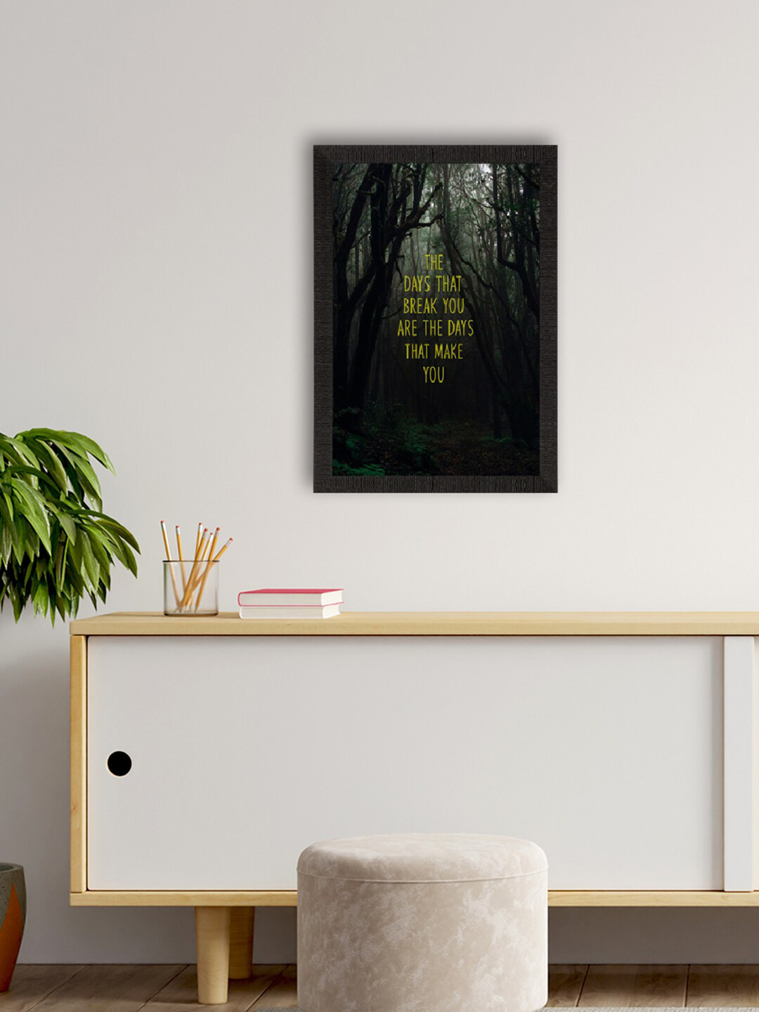 eCraftIndia Quotes Black Paper Wall Living Room Rectangle Paintings Wall Art -14 x 20In