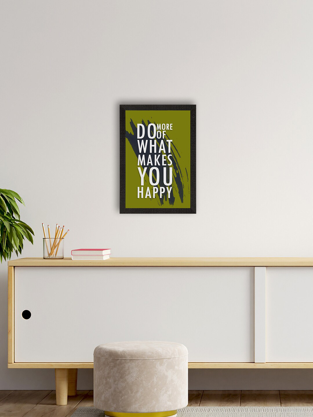eCraftIndia Do more of what makes you Happy Paper Rectangle Paintings Wall Art -14 x 10In