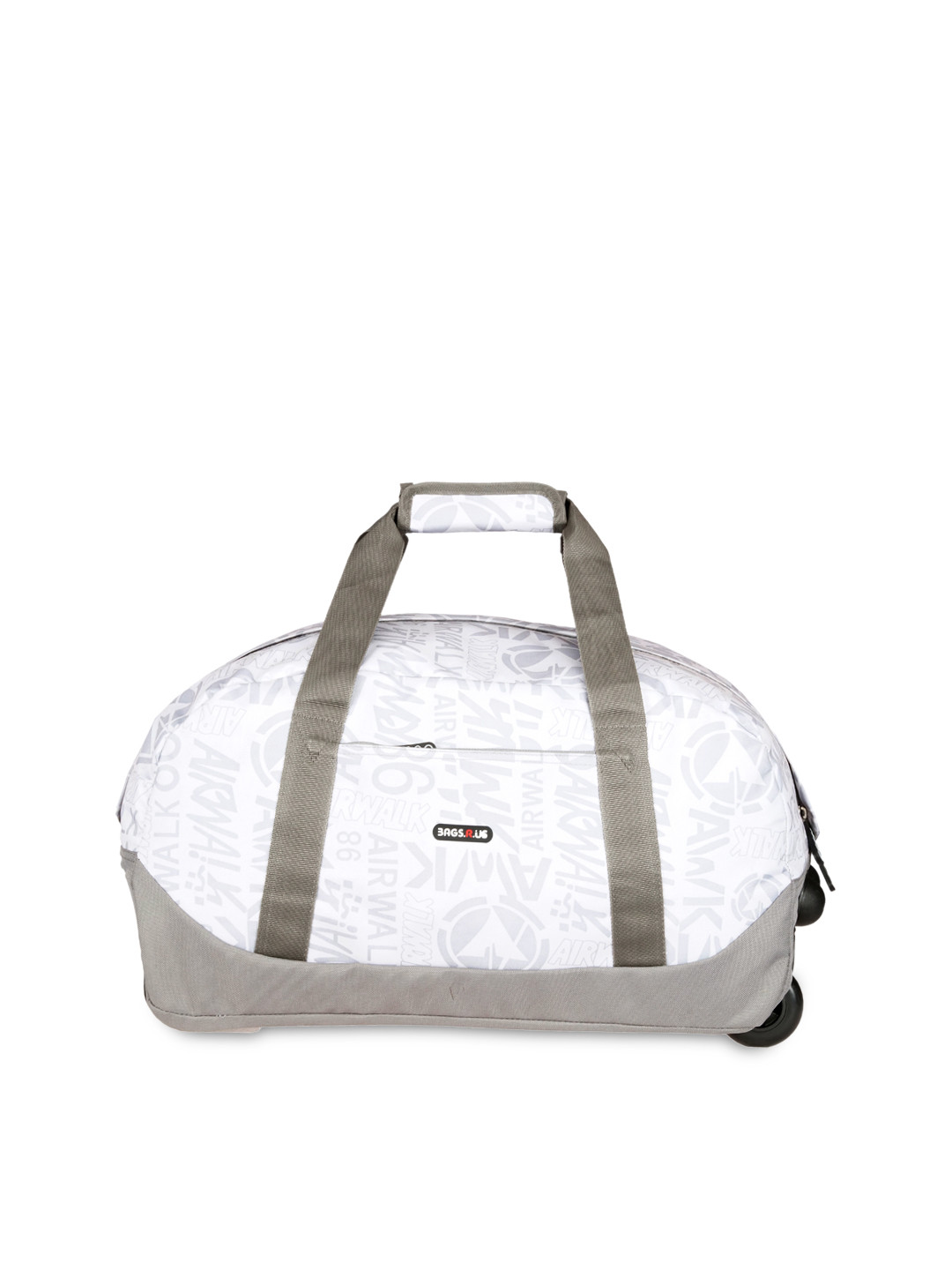 Bags.R.us Unisex White & Grey Printed Duffel Trolley Bag