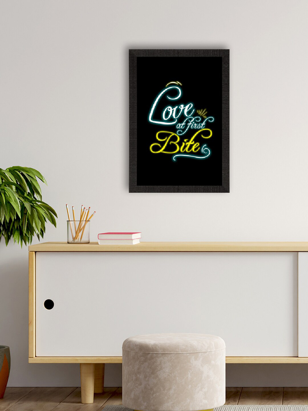 eCraftIndia Love At First Bite Paper Wall Rectangle Paintings Wall Art -20 x 14In