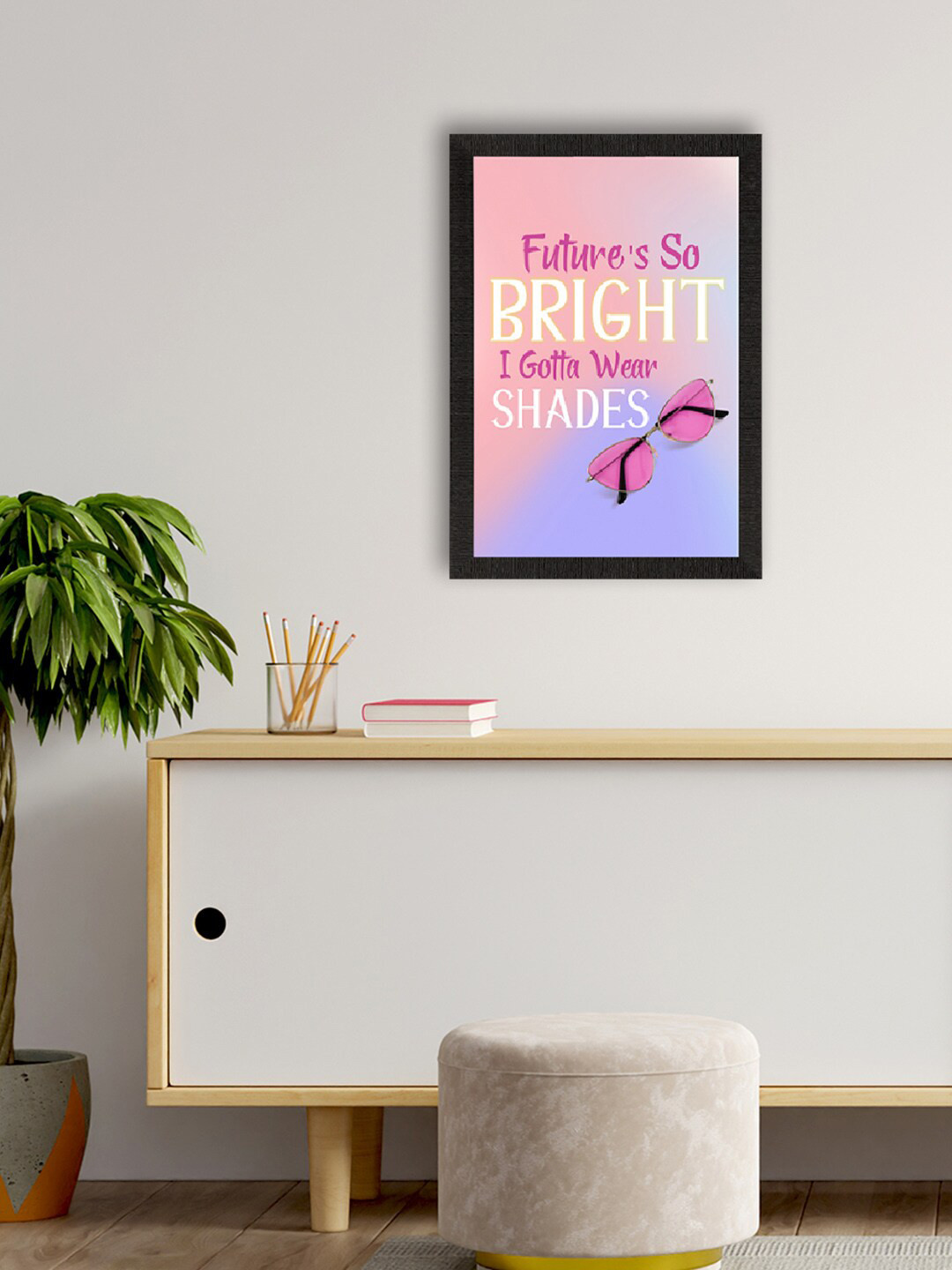 eCraftIndia Quirky Quote Printed Rectangle Portrait Paintings Wall Art - 20x14In