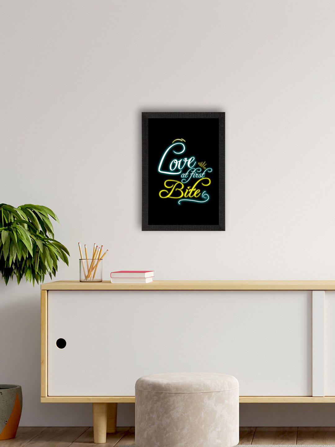 eCraftIndia Black & Yellow Motivational Quotes Matt Texture UV Art Painting