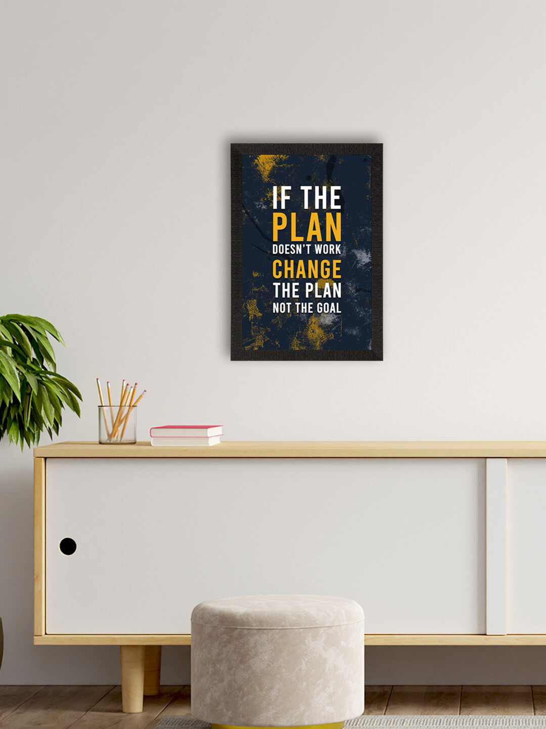 eCraftIndia Black & White Motivational Quotes Satin Matt Texture UV Wall Art Painting