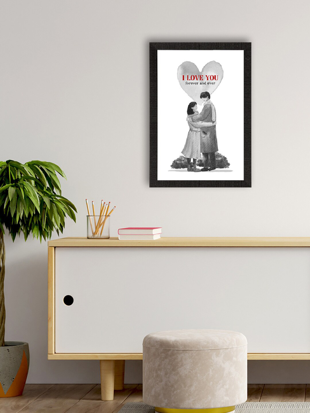 eCraftIndia Love Theme Paper Wall Rectangle Paintings Wall Art - 20 x 14In