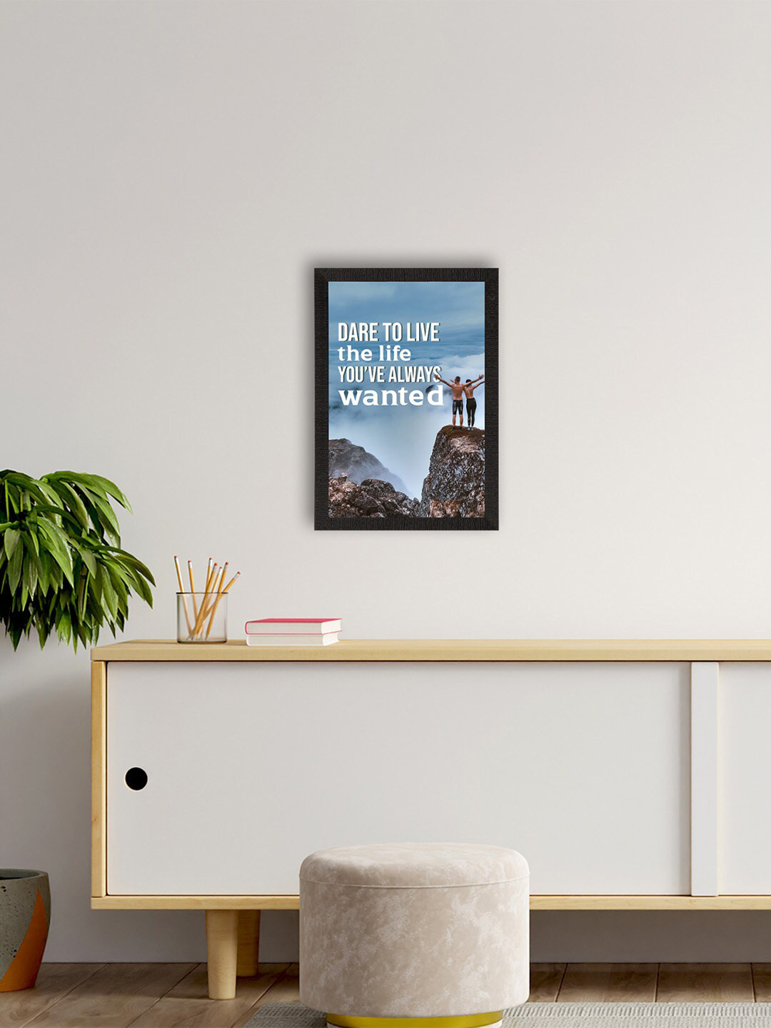 eCraftIndia Quotes Multi Paper Wall Living Room Rectangle Paintings Wall Art -14 x 10In