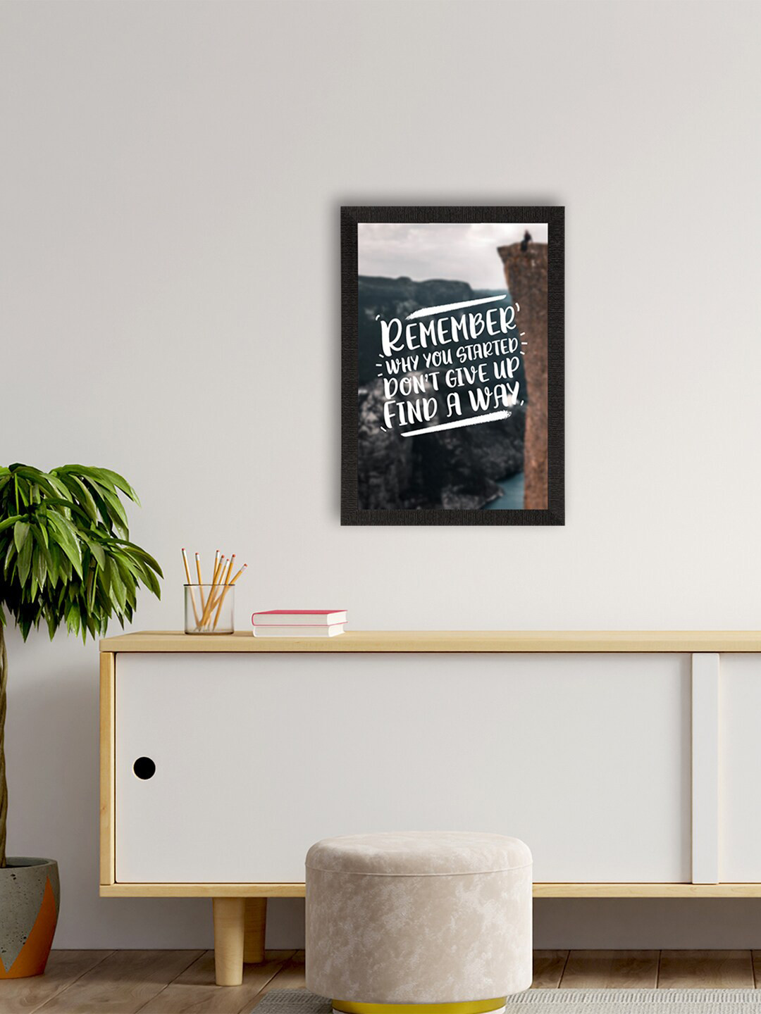 eCraftIndia Black & White Remember Why You Started Wall Painting