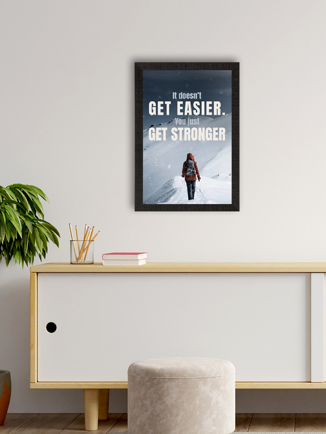 eCraftIndia Grey & White Matt Texture UV Art Painting