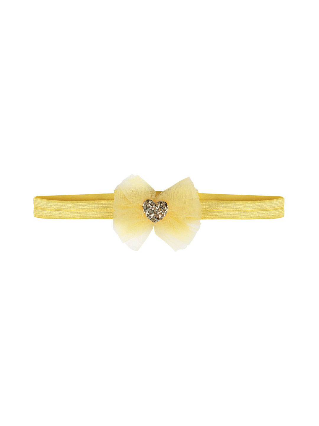 Aye Candy Girls Yellow Heart Centre  Bow Headband