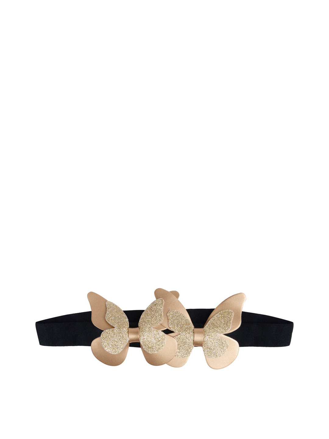 Aye Candy Girls Gold-Coloured & Black Embellished Butterflies Headband