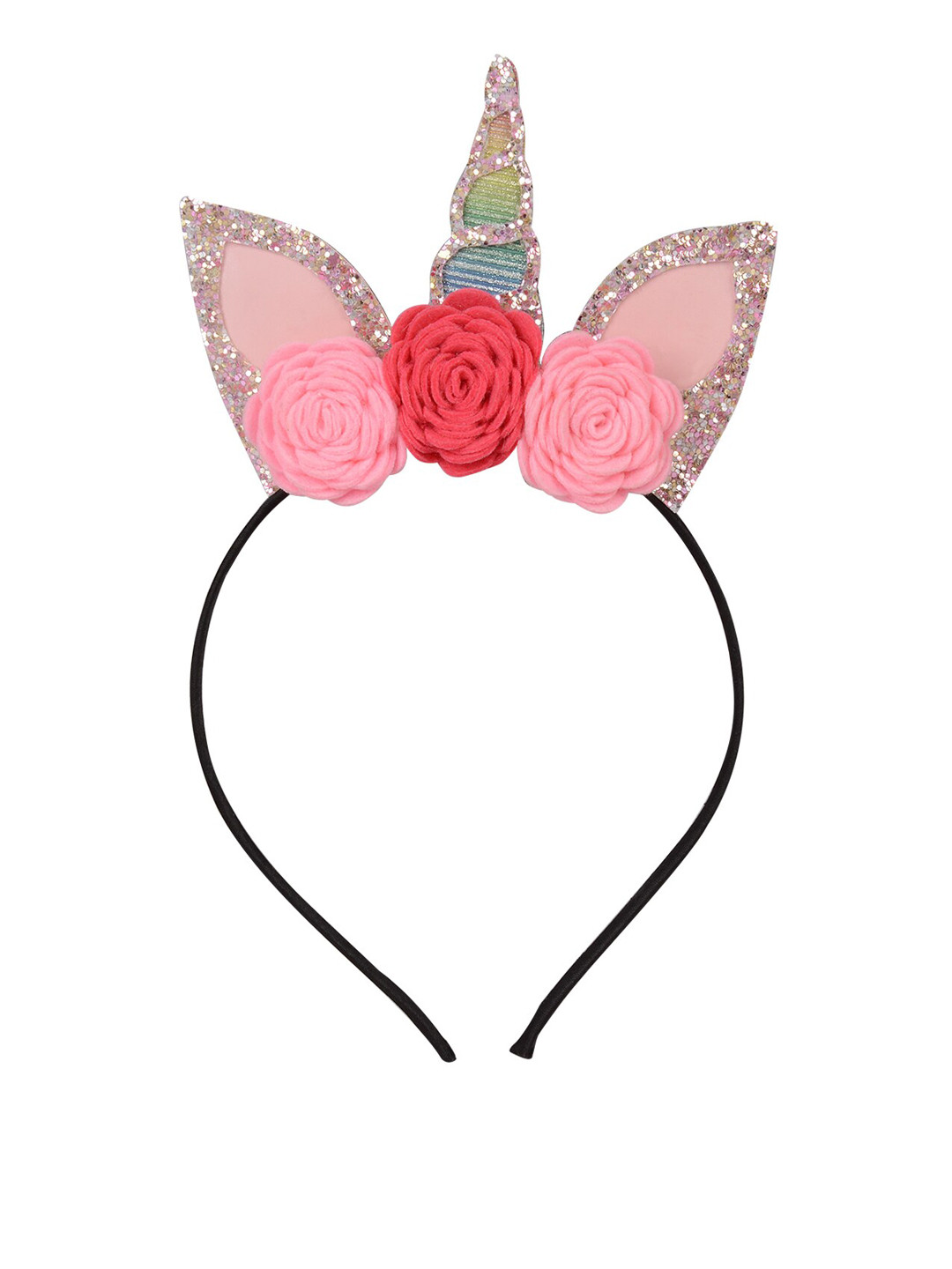 Aye Candy Girls Pink Embellished Unicorn With Flowers Hairband