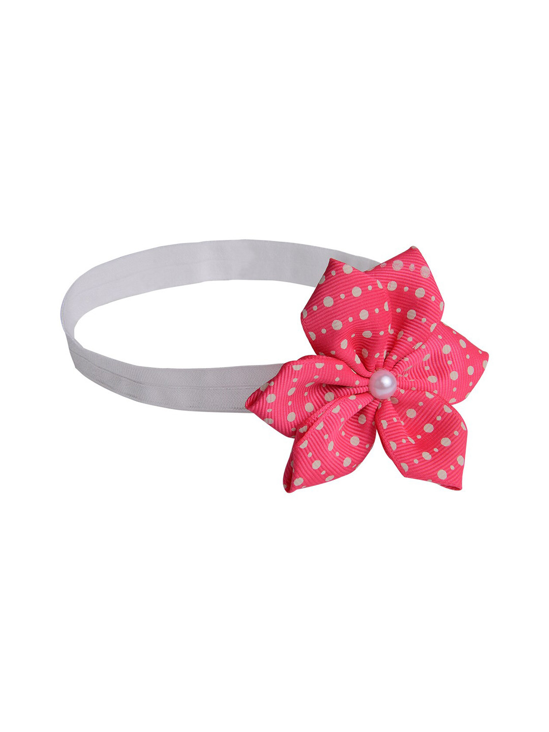 Aye Candy Girls Pink Polka Dots Flower Headband