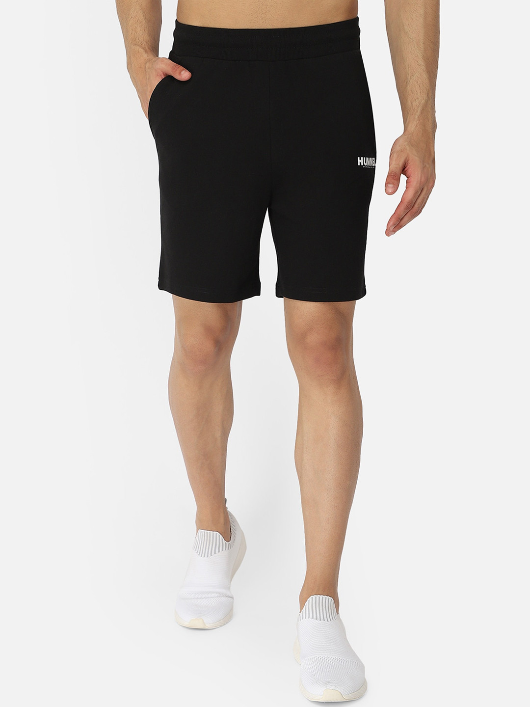hummel Men Black Cotton Sports Shorts