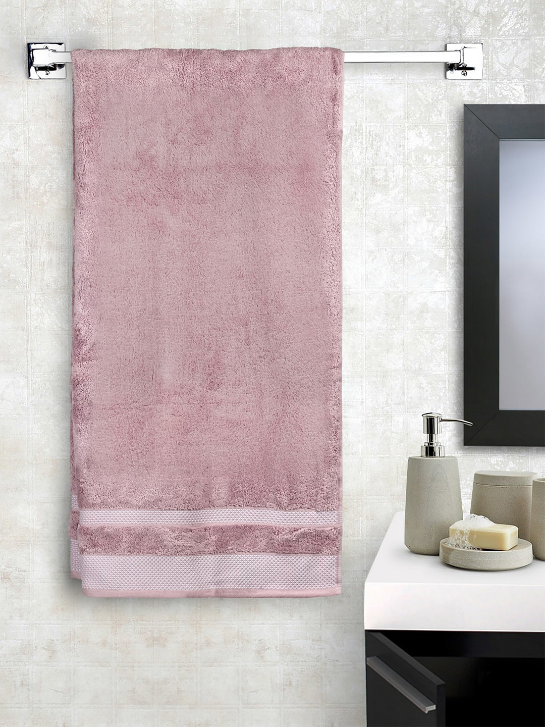 SPACES Violet Solid Pure Cotton 600 GSM Towel Set