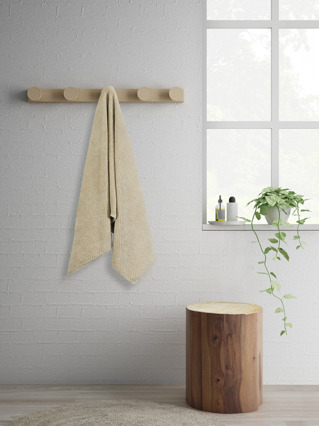 SPACES Camel Brown Quick Dry Pure Cotton 450 GSM Towel