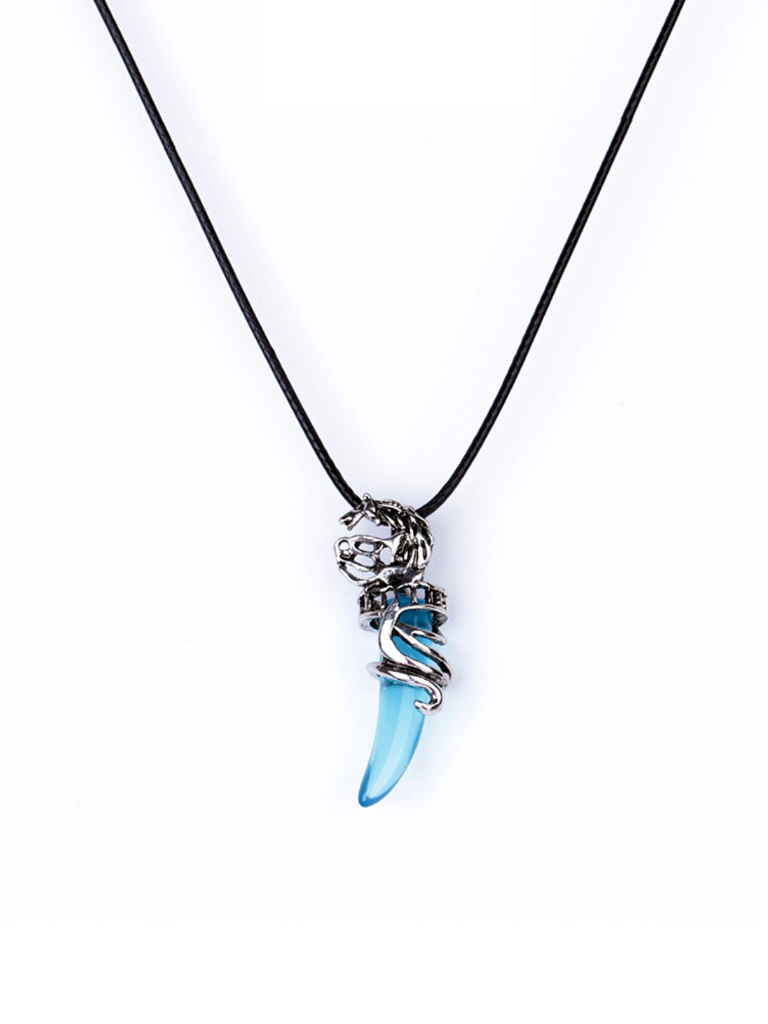 Yellow Chimes Men Blue Stone-Studded Pendant With Chain