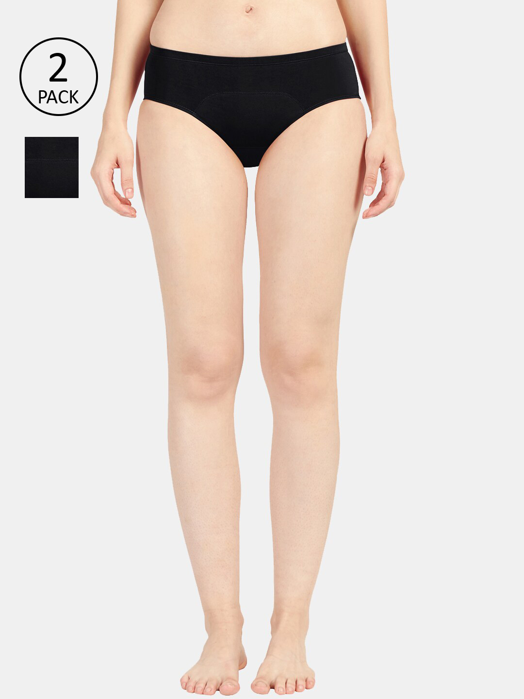 Sonari Women Pack Of 2 Black Solid Period Briefs