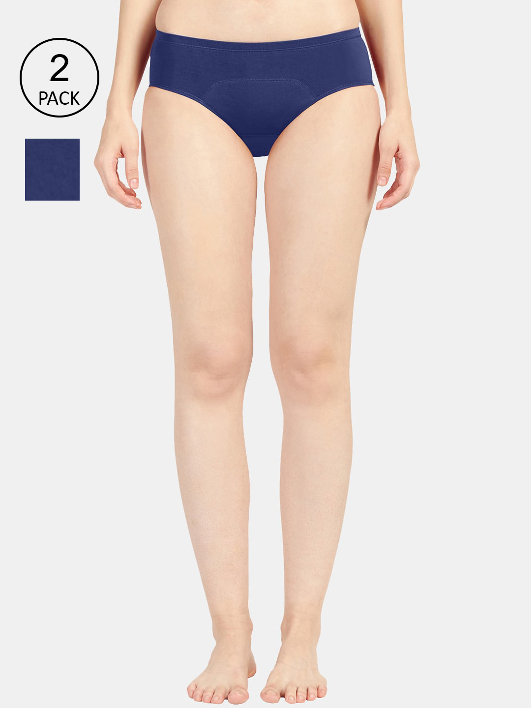 Sonari Women Pack Of 2 Blue Solid Period Briefs