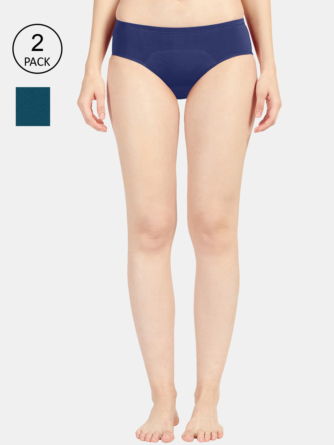 Sonari Women Pack of 2 Navy Blue Anti Leak Period Briefs sarappbgreennblueS-Bgreen Nblue