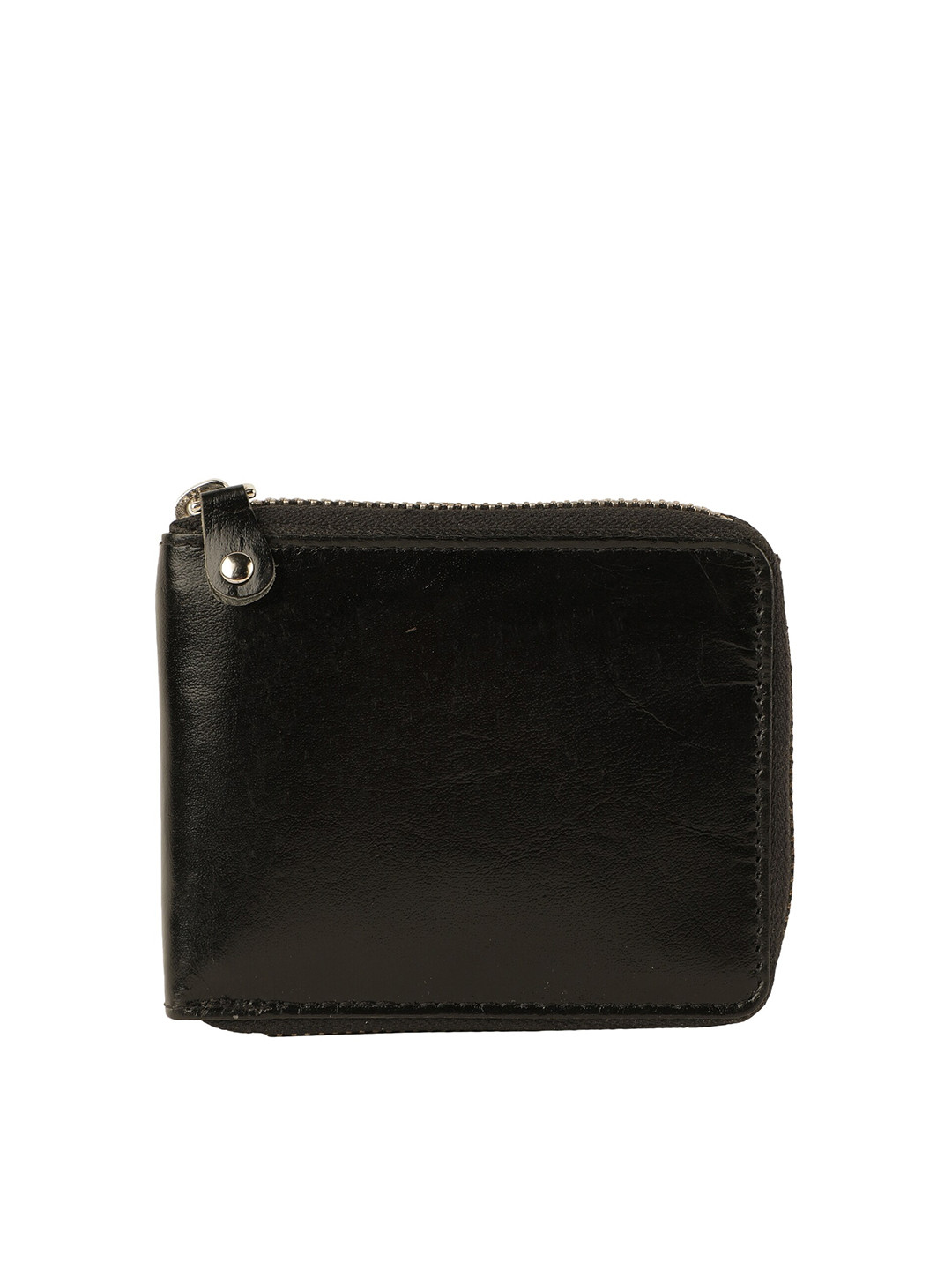 Alvaro Castagnino Men Black Leather Zip Around Wallet